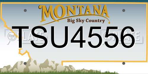 TSU4556 Montana License Plate