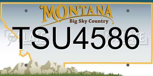 TSU4586 Montana License Plate