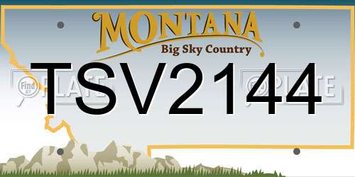 TSV2144 Montana License Plate