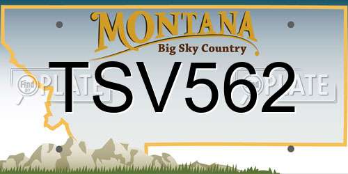 TSV562 Montana License Plate