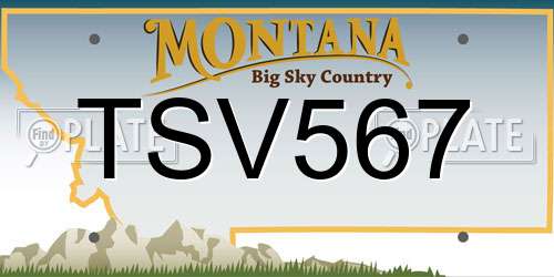 TSV567 Montana License Plate