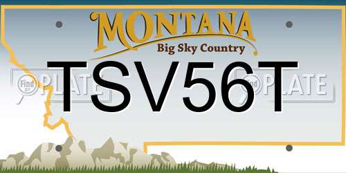 TSV56T Montana License Plate