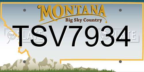 TSV7934 Montana License Plate