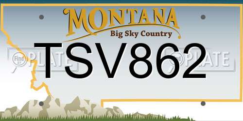 TSV862 Montana License Plate