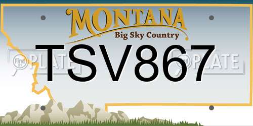 TSV867 Montana License Plate
