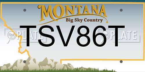 TSV86T Montana License Plate