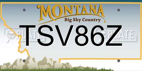 TSV86Z Montana License Plate