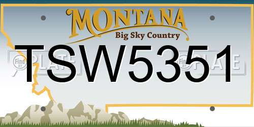 TSW5351 Montana License Plate