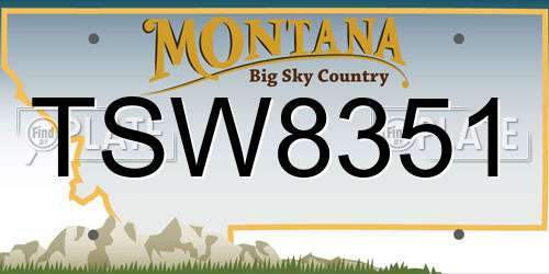 TSW8351 Montana License Plate