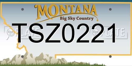 TSZ0221 Montana License Plate