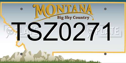 TSZ0271 Montana License Plate
