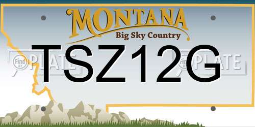 TSZ12G Montana License Plate
