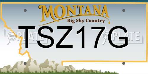TSZ17G Montana License Plate