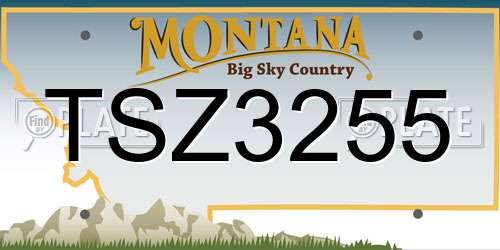 TSZ3255 Montana License Plate