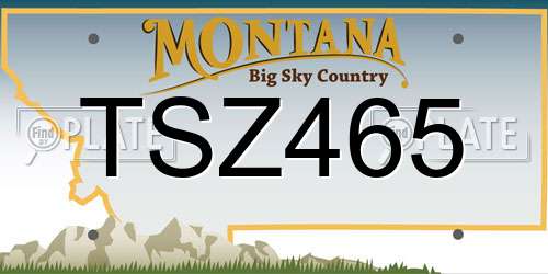 TSZ465 Montana License Plate