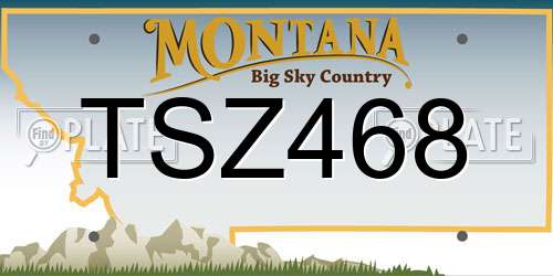 TSZ468 Montana License Plate
