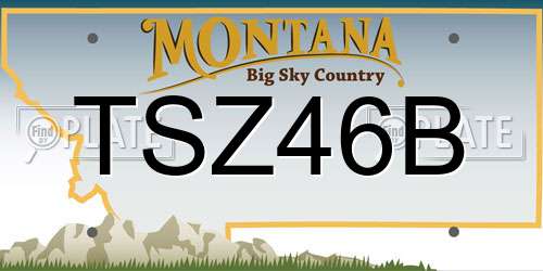 TSZ46B Montana License Plate