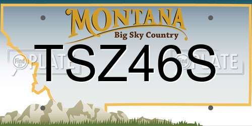 TSZ46S Montana License Plate