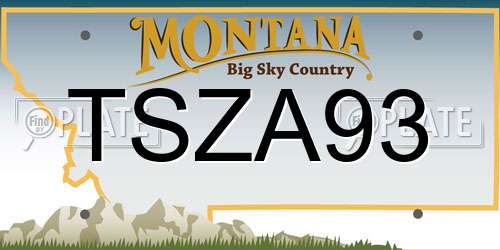 TSZA93 Montana License Plate