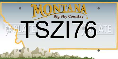 TSZI76 Montana License Plate