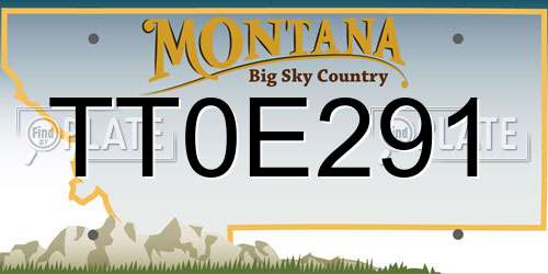 TT0E291 Montana License Plate