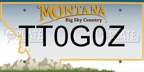 TT0G0Z Montana License Plate