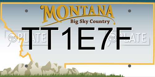 TT1E7F Montana License Plate