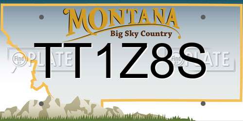 TT1Z8S Montana License Plate