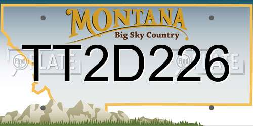 TT2D226 Montana License Plate