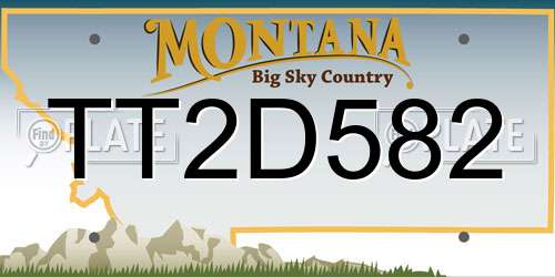 TT2D582 Montana License Plate