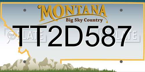 TT2D587 Montana License Plate
