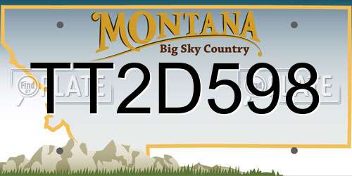 TT2D598 Montana License Plate