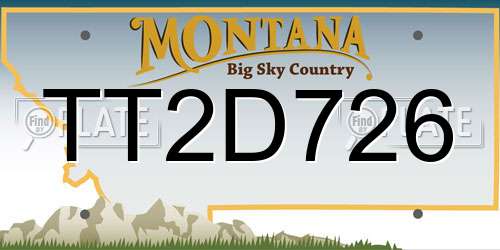 TT2D726 Montana License Plate
