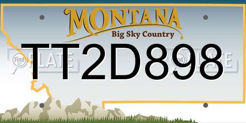 TT2D898 Montana License Plate