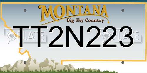 TT2N223 Montana License Plate