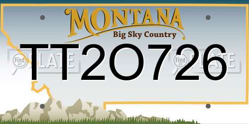 TT2O726 Montana License Plate