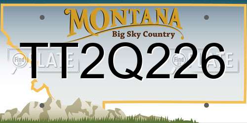 TT2Q226 Montana License Plate