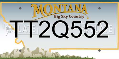 TT2Q552 Montana License Plate