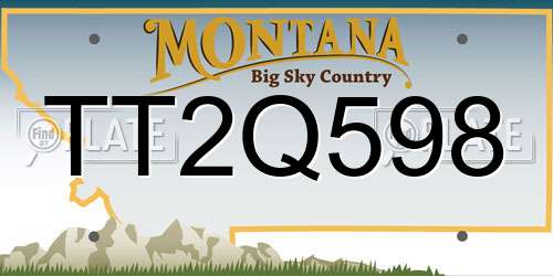 TT2Q598 Montana License Plate