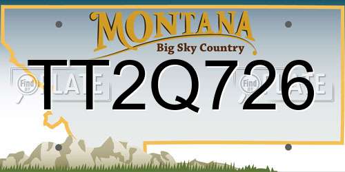 TT2Q726 Montana License Plate
