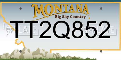 TT2Q852 Montana License Plate