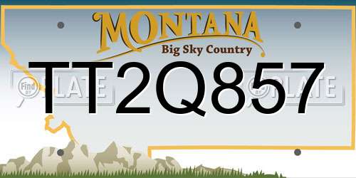 TT2Q857 Montana License Plate