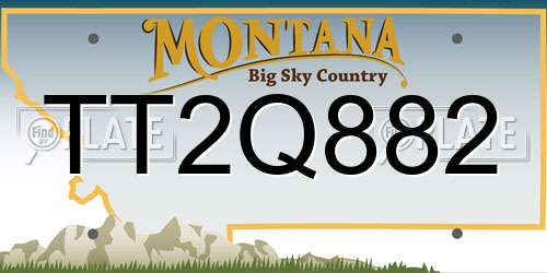 TT2Q882 Montana License Plate