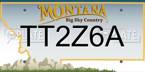 TT2Z6A Montana License Plate