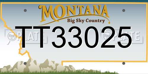 TT33025 Montana License Plate