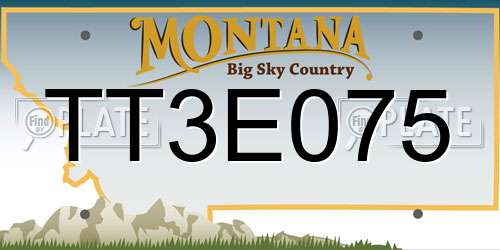 TT3E075 Montana License Plate
