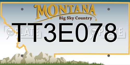 TT3E078 Montana License Plate
