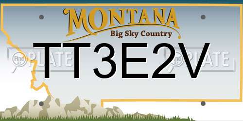 TT3E2V Montana License Plate