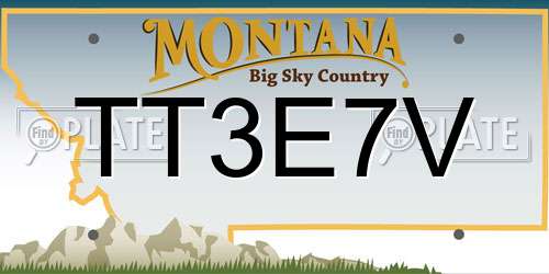 TT3E7V Montana License Plate