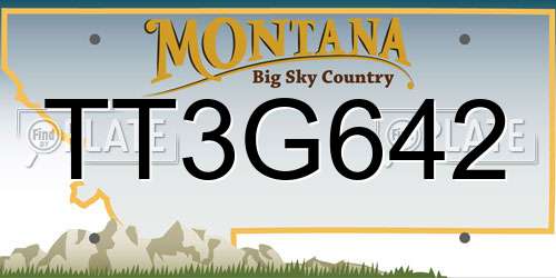 TT3G642 Montana License Plate